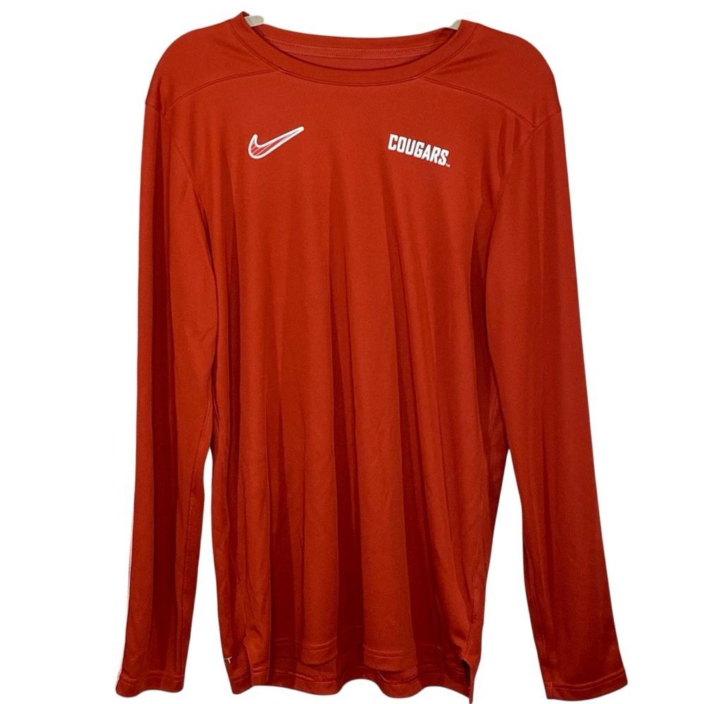 Nike Washington State Cougars Tee Sideline Coach Long Sleeve UV Performance SZ M